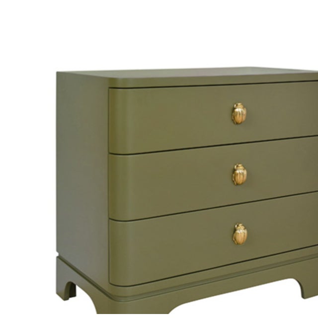 New special order item. Not vintage. With three drawers for storage, rounded edges for style, and a fun brass beetle knob,...