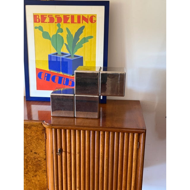Postmodern Steel Tetris Sculpture, Italy 1980s For Sale - Image 11 of 13