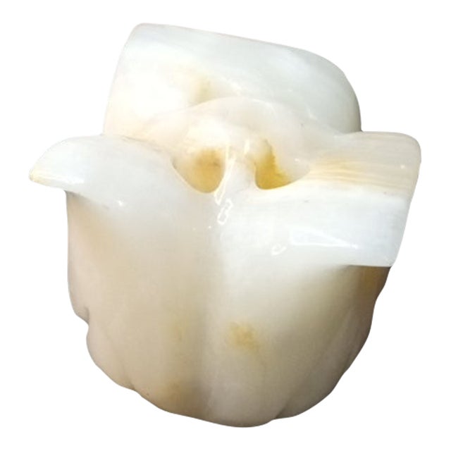 1980s Solid Marble Lotus Flower Frog For Sale