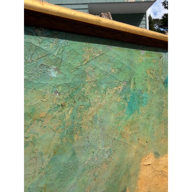 Gold Vintage Veda Walsh Signed Original Cityscape Oil Painting For Sale - Image 8 of 12