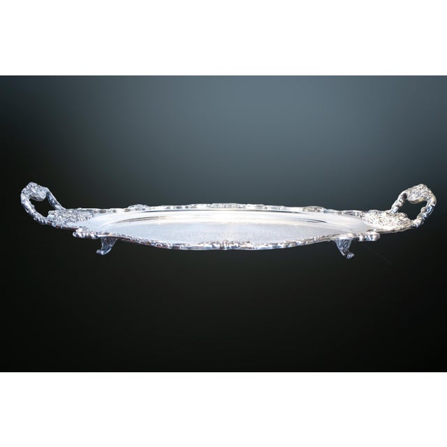 Mid 20th Century Mid 20th Century Christopher Wren Silver Plate Serving Tray by Wallace For Sale - Image 5 of 9