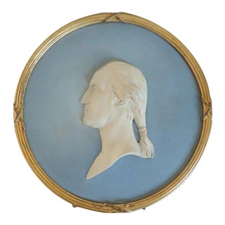 19th Century Wedgwood Jasperware George Washington Wall Plaque in Gilt Wood Frame