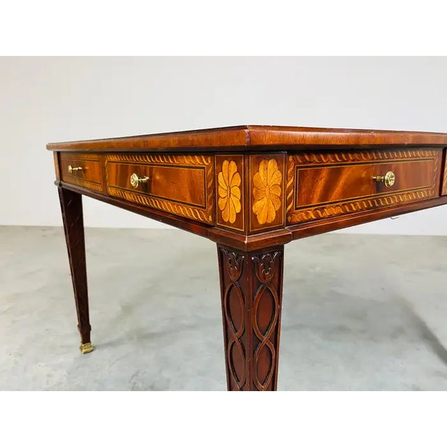 2000 - 2009 Maitland Smith Flip-Top Game Table, Burlwood & Mahogany, Circa 2000 For Sale - Image 5 of 10