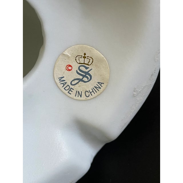 Vintage Gold Gild Bisque Porcelain Madonna Virgin Mary Holding Rose Bust Figurine For Sale - Image 10 of 13