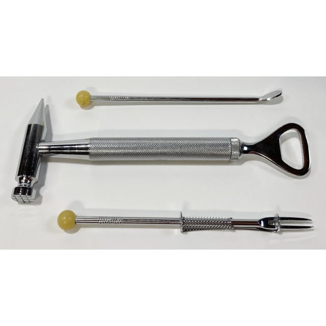 Metal Vintage Loewe 1848 Bar Tools With Leather Pouch For Sale - Image 7 of 9