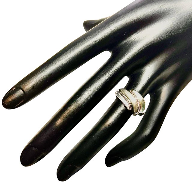 Authentic Tiffany & Co Estate Shrimp Ring Size 5.25 14k Gold + Sterling Silver TIF755 DETAILS Style: Shrimp Ring Ring...