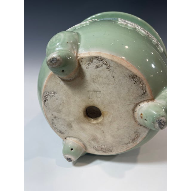 Japanese Late 19th Century Japanese Meiji Period Seto Celadon Flower Pot For Sale - Image 3 of 8