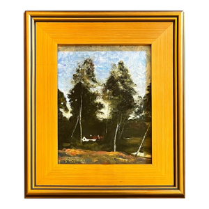 Oil Painting of a Wooded Scene After Corot by Satori Gregorakis.