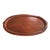 Antique Oval Hand Carved Wood Mahogany Tray With Brass Handles For Sale
