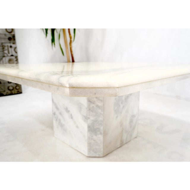 Mid Century Modern Square White & Grey Marble Coffee Center Table For Sale - Image 6 of 11