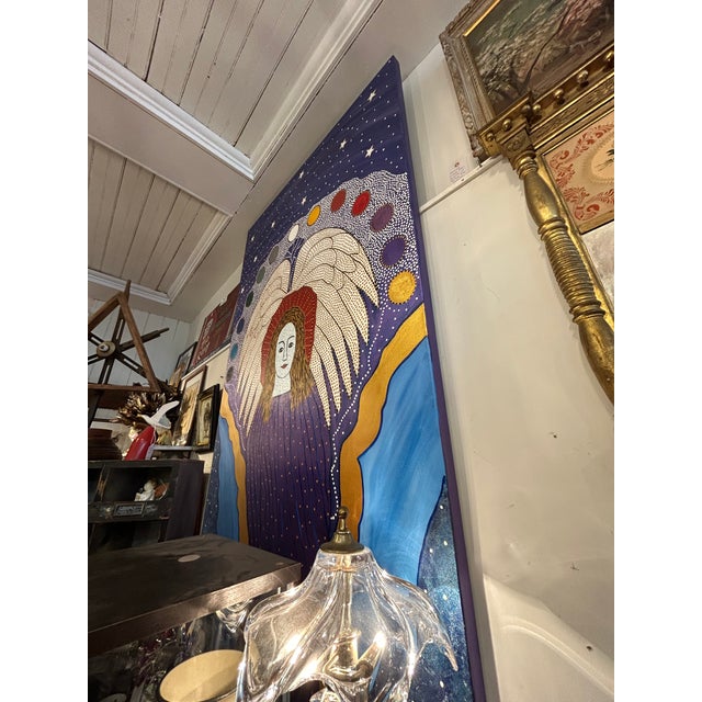 Moroccan Large Visionary Canvas by Moroccan Artist James F. Jereb For Sale - Image 3 of 8