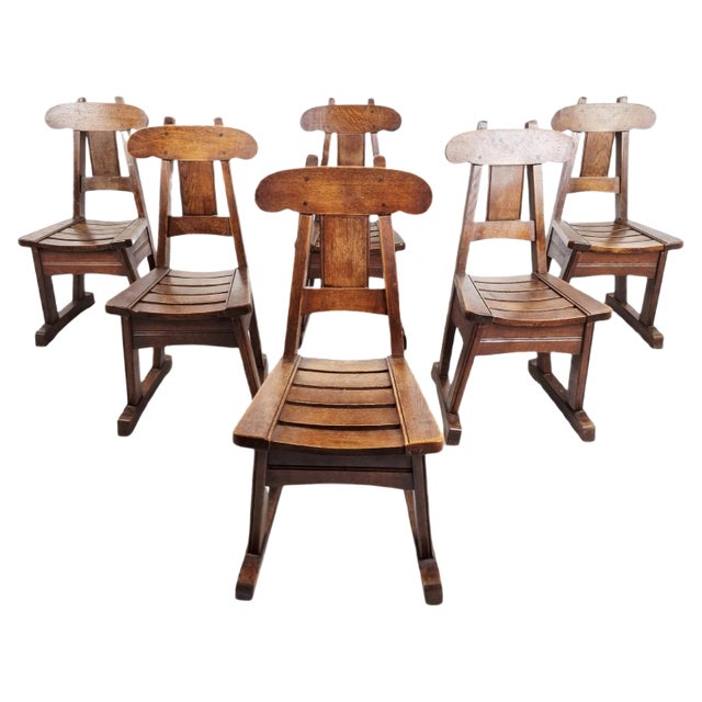 Vintage Brutalist Dining Chairs, 1960s, Set of 6 For Sale