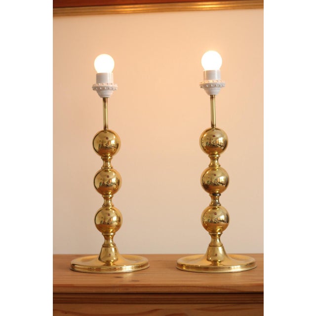 Brass Bobbin Table Lamp, 1970s, Set of 2 For Sale - Image 16 of 18