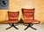 Vintage Leather Lowback and Highback Falcon Chairs by Sigurd Resell, Set of 2, in Good conditions.