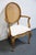WHITE OF MEBANE Country French Provincial Caned Round Back Dining Arm Chair Upholstery needs to be cleaned or replaced....