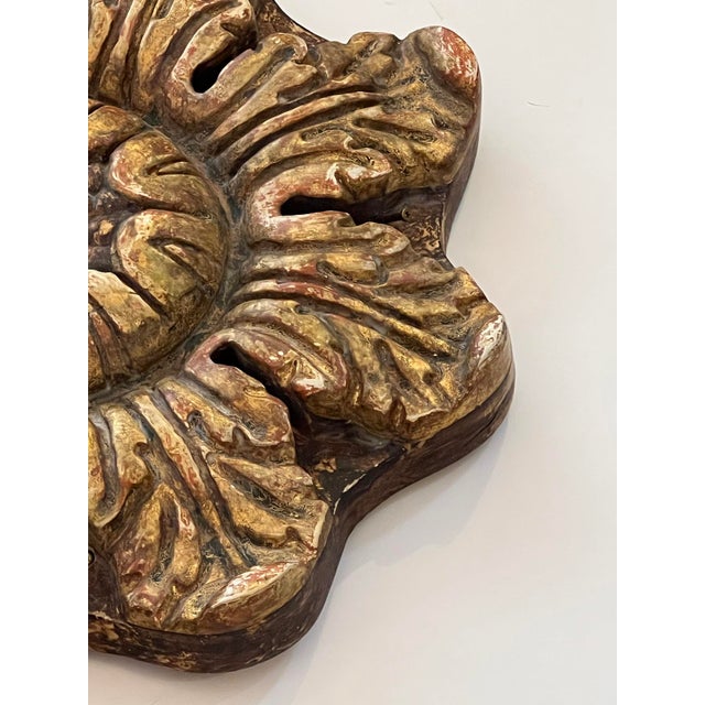 Italian Neoclassical Style Brown Painted and Parcel-Gilt Architectural Medallion For Sale - Image 4 of 6