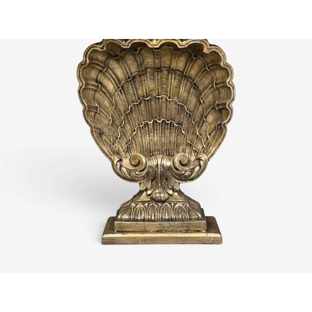 Grosfeld House Attr., Hollywood Regency, Shell Console, Silver Leaf, Usa, 1970s For Sale - Image 9 of 14