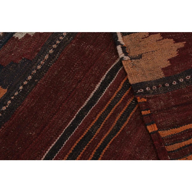 Textile Vintage Afghan Ghalmouri Kilim in Red With Geometric Patterns, From Rug & Kilim For Sale - Image 7 of 7