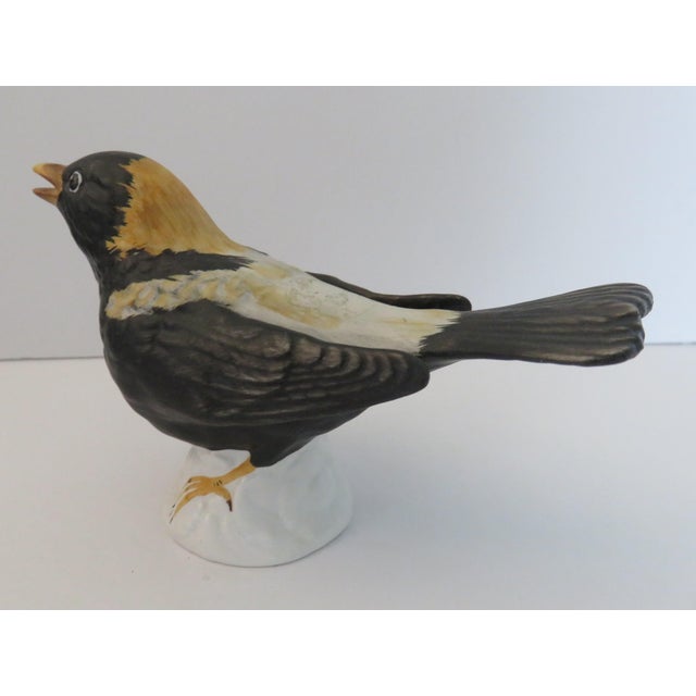 1970s Vintage 1975 Goebel West Germany Porcelain Bisque Black Bird Figurine 38505 For Sale - Image 5 of 6