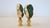 Contemporary Emerald Green Geode & 14kt Gold Finials - A Pair For Sale - Image 3 of 3