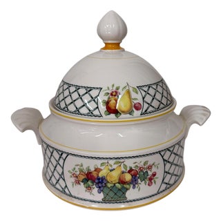 Vintage 1990s Villeroy & Boch Basket Lidded Chowder Soup Tureen For Sale