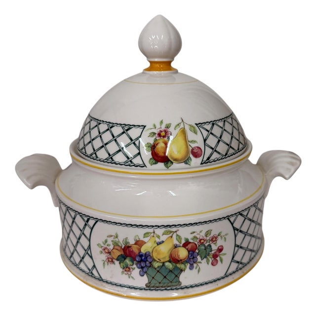 Vintage 1990s Villeroy & Boch Basket Lidded Chowder Soup Tureen For Sale