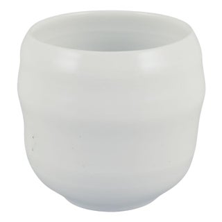 Stoneware Vase with White Glossy Glaze by Gerd Hiort Petersen for Royal Copenhagen For Sale