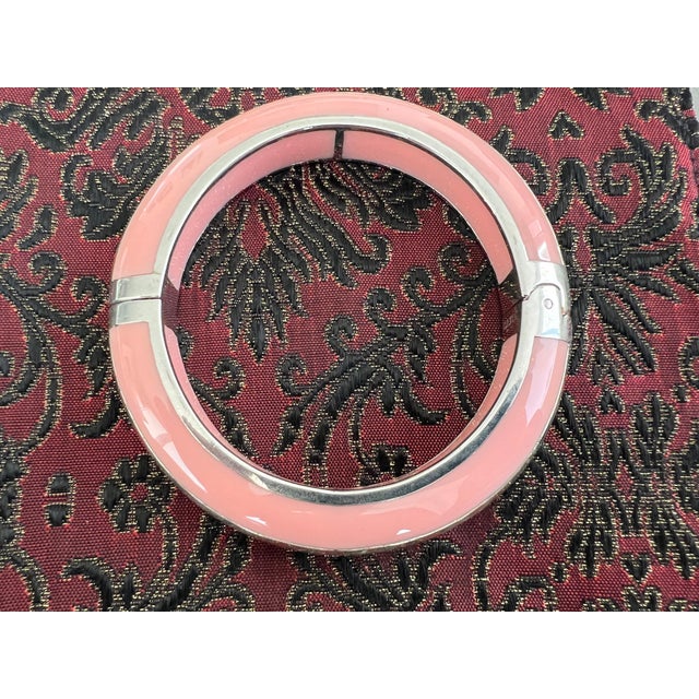 Metal Miriam Salat Candy Pink Sterling Silver Resin bangle For Sale - Image 7 of 18
