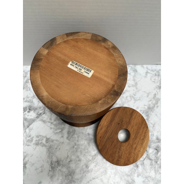 Brown Vintage Midcentury Insulated Wood Ice Bucket For Sale - Image 8 of 8
