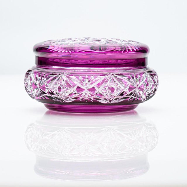 Baccarat Candy Jar in Violet Purple Crystal, 1940 For Sale - Image 11 of 12