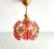 1970s Mid-Century Modern Style Hand-Painted Salmon Pink Glass Floral Globe Chandelier⁠ For Sale - Image 9 of 17