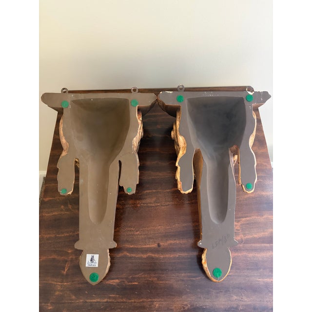 Pair of Italian Neoclassical Gilt Foliate Wall Shelves by Borghese For Sale - Image 12 of 13