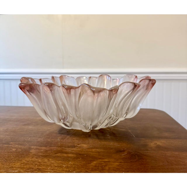 Mikasa Walthn Glas Pink Tulip Crystal Bowl For Sale - Image 11 of 11