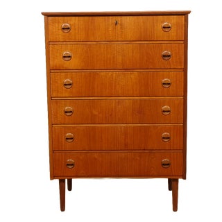 Vintage Chest of Drawers in Teak, 1950s For Sale