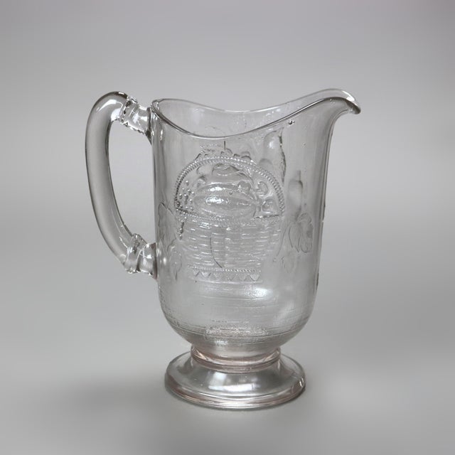 19th Century Antique Pressed Glass Water Pitchers- Set of 4 For Sale - Image 4 of 5