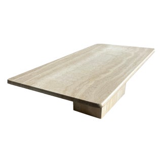 Italian Travertine Coffee Table, 1970s For Sale