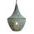 Handcrafted verdigris copper pendant light from Indonesia. Showcases intricate, time-honored metalwork with a richly aged...