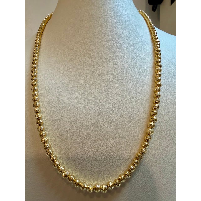 Vintage 18 Karat Yellow Gold 11 Gm, Ball Chain Necklace, 19 Inch Adjustable For Sale - Image 10 of 18