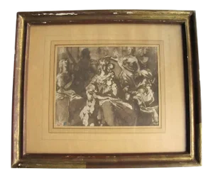 17th Century Pietro da Cortona Ink and Wash Drawing, Framed