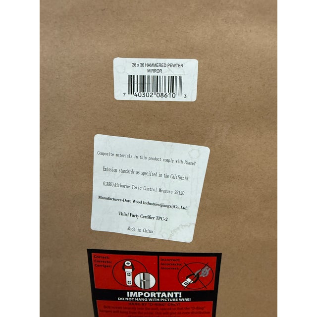 Plastic Transitional Hammered Zinc Wall Mirror For Sale - Image 7 of 12