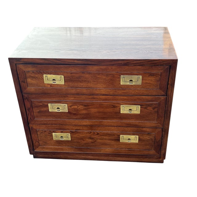 Campaign Late 20th Century Henredon Campaign Scene 1 Bachelors Chest Dresser For Sale - Image 3 of 15