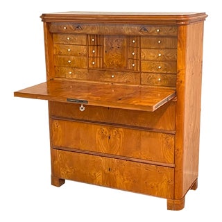 19th Century Antique Biedermeier Secretary Desk For Sale