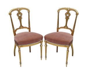 Set of Napoleon III Giltwood Chairs, Late 19th Century