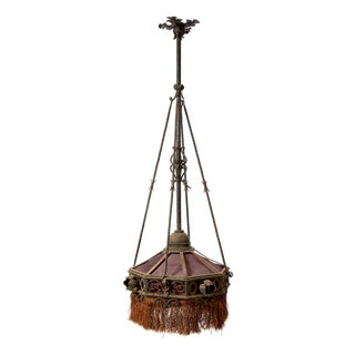 Wrought Iron Chandelier, 1920s For Sale