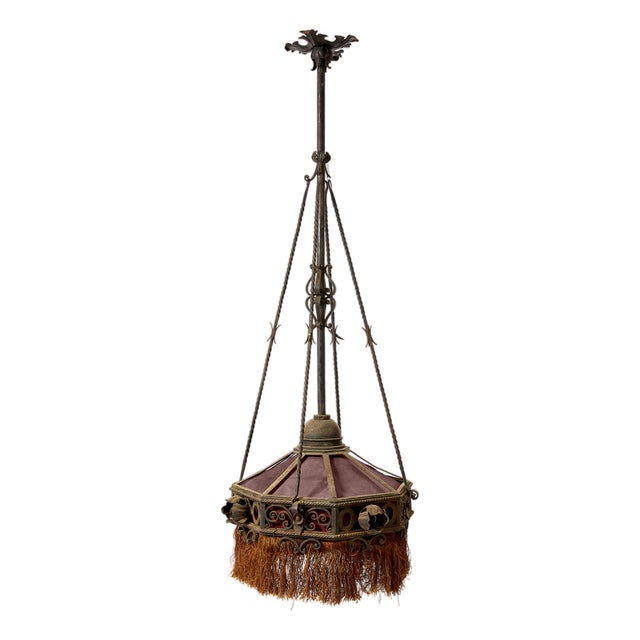 Wrought Iron Chandelier, 1920s For Sale