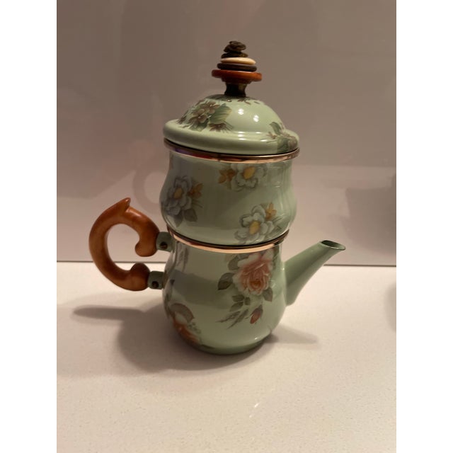 Asparagus Mid 20th Century Mackenzie-Childs High Tea Vintage Stackable Creme & Sugar Set For Sale - Image 8 of 9