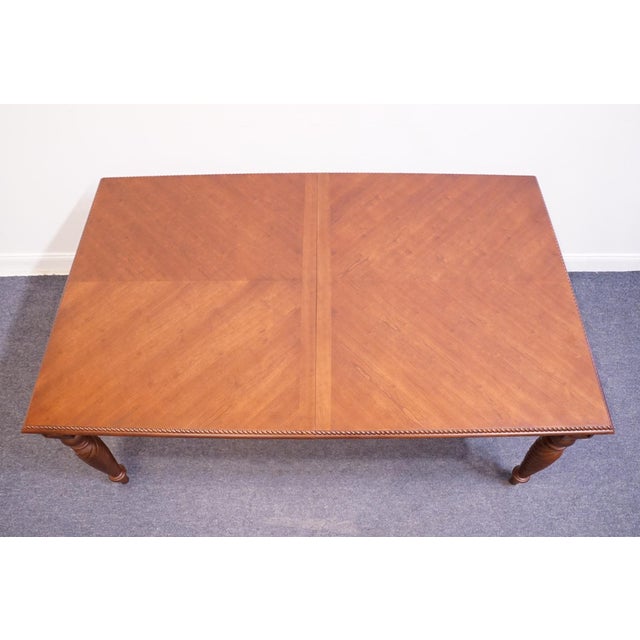 Early 21st Century Broyhill Furniture British Empire Collection Bookmatched Cherry 71" Dining Table 682-7325-42 For Sale - Image 5 of 11
