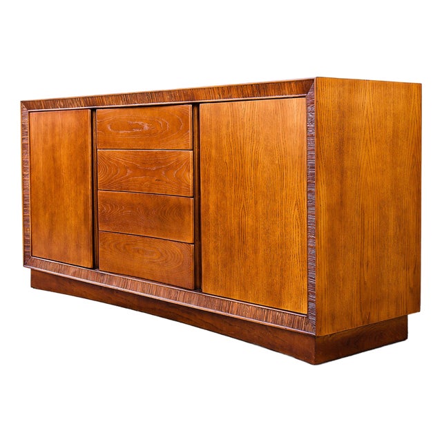 Restored 1950s Mid Century Modern Ash Sideboard by Paul Frankl for Brown Saltman For Sale