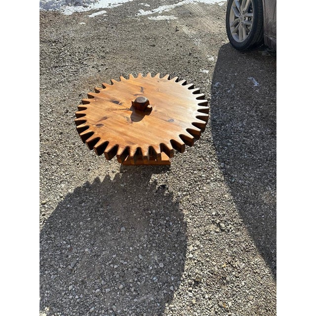 Yellow 1960s Wagon Wheel Accent Table For Sale - Image 8 of 10