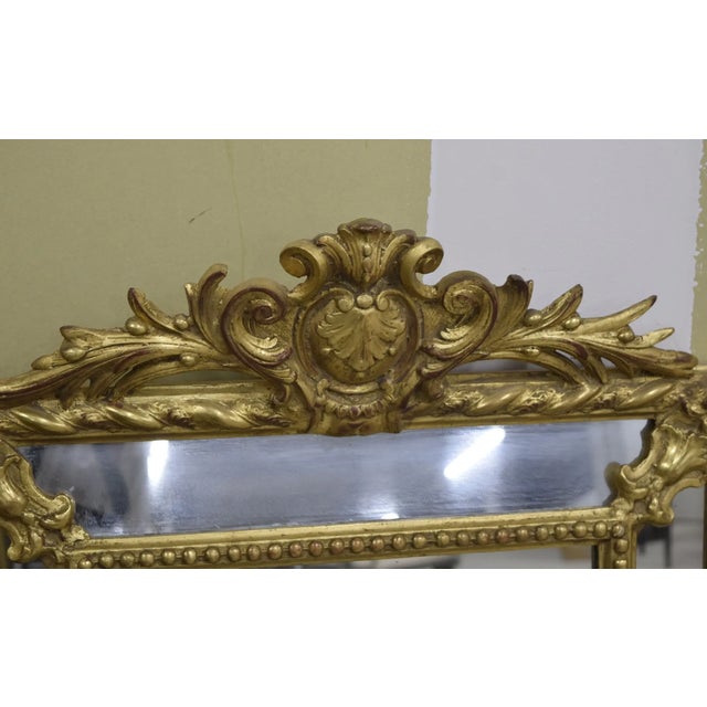 19th Century Louis XVI Gilt Mirror with Parclosed Frames For Sale - Image 3 of 4
